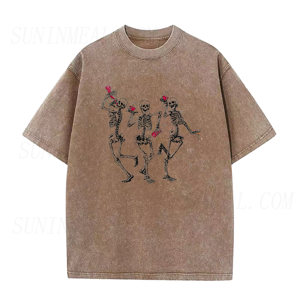 Wine Lover Skeletons Unisex Tee