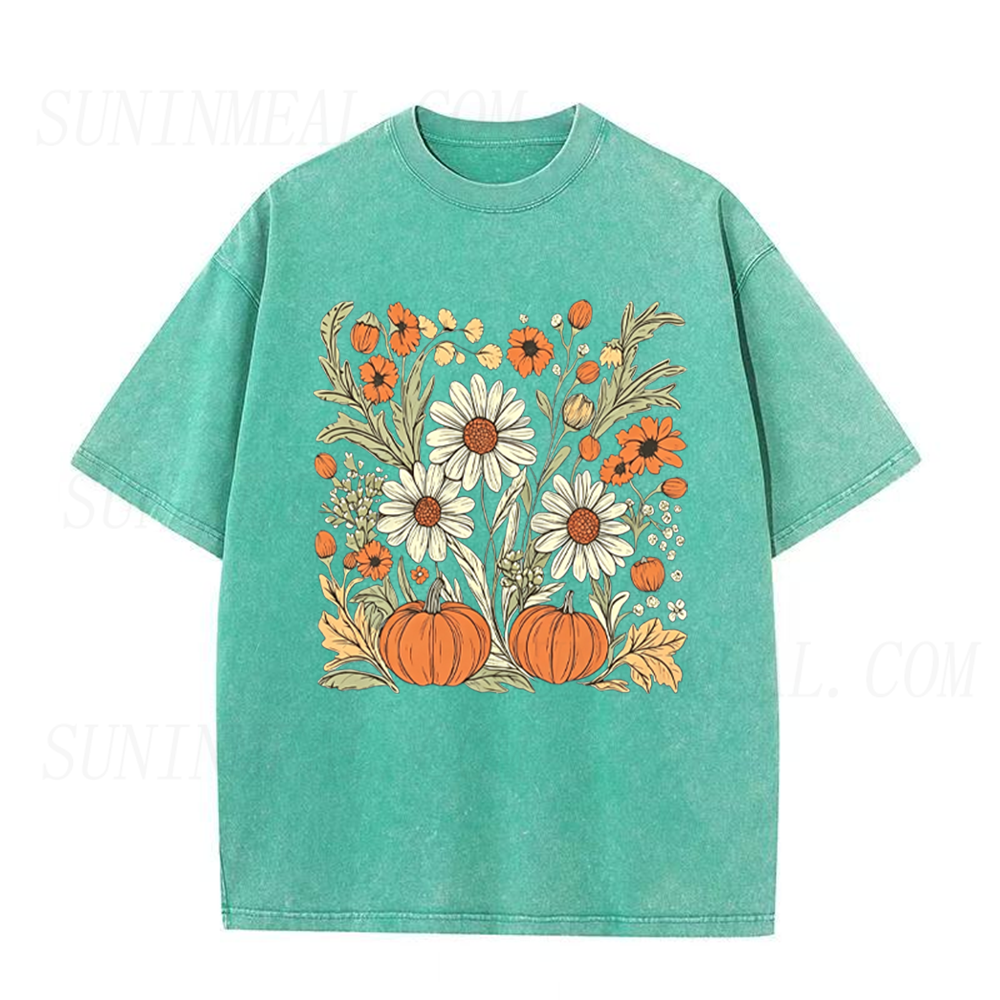 Fall Floral Pumpkin Unisex Tee