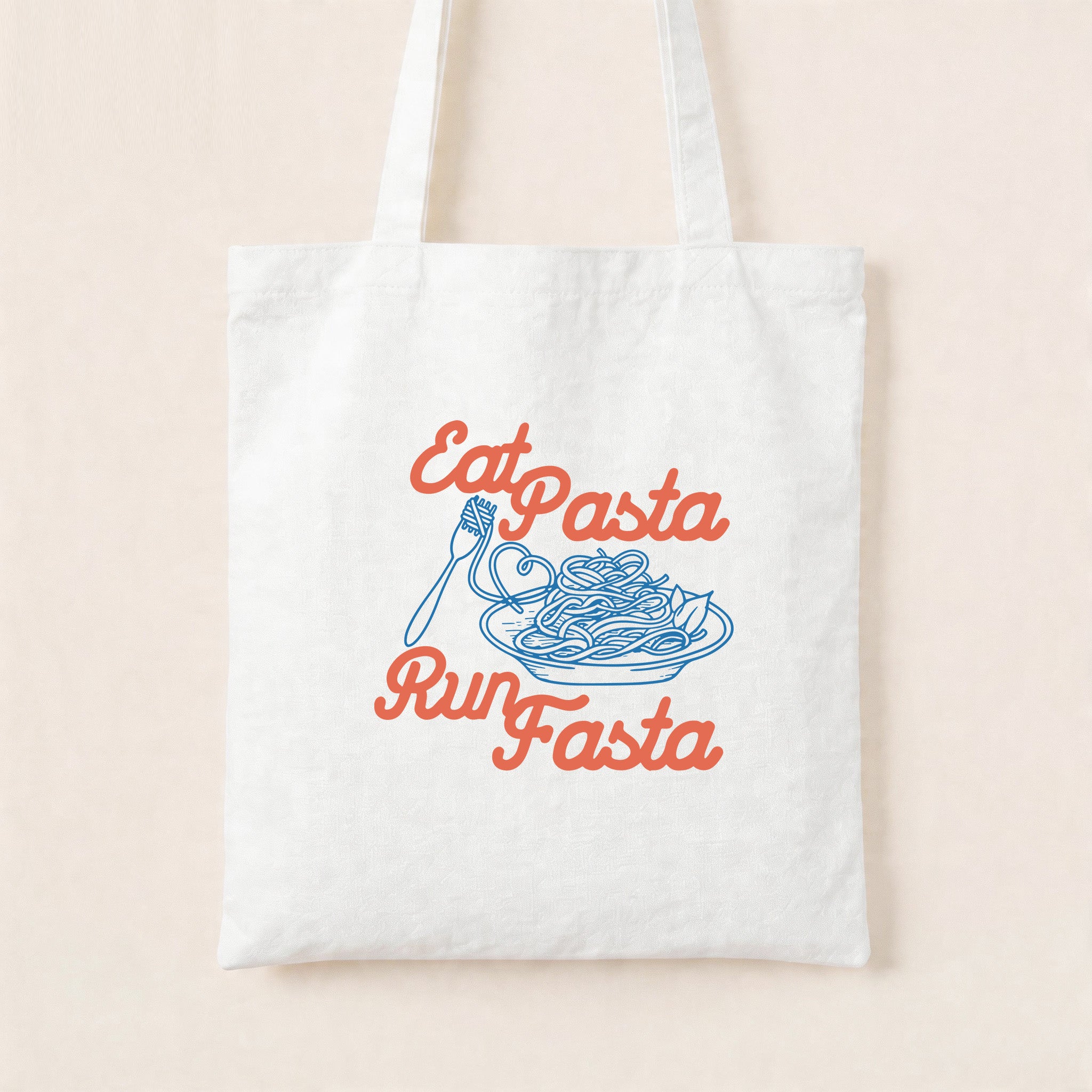 Eat Pasta Run Fasta Canvas Tote Bag