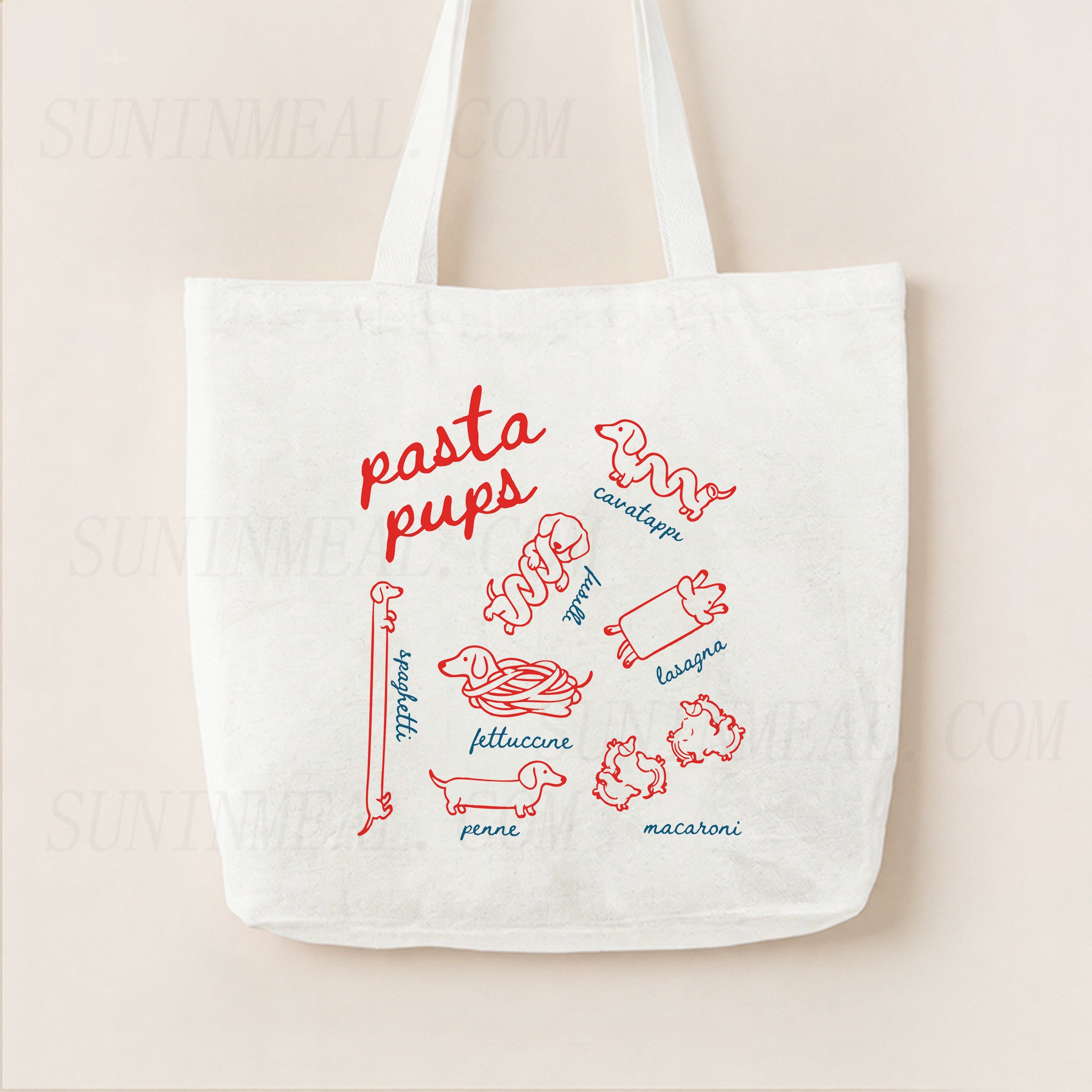 Pasta Pups Canvas Tote Bag