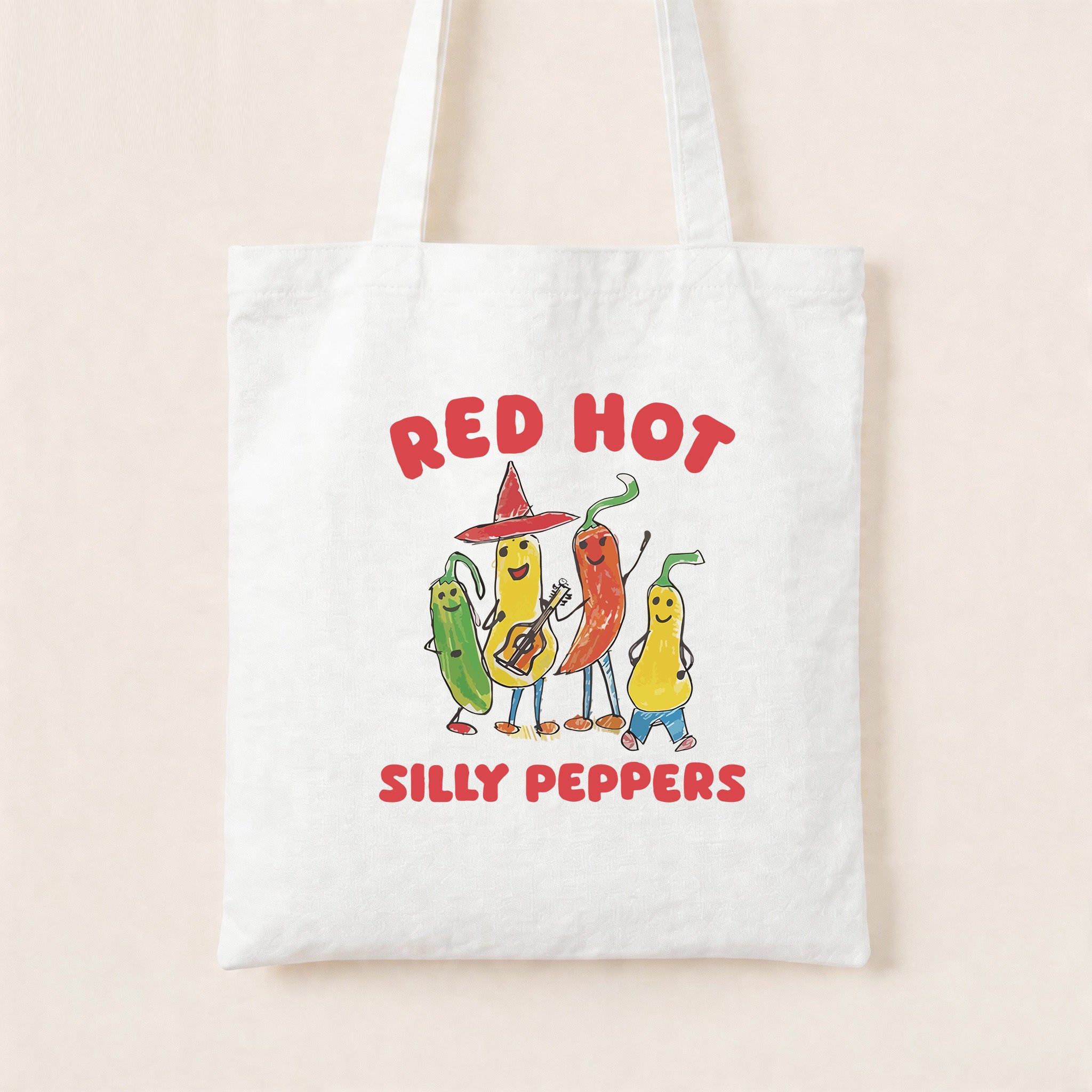 Red Hot Silly Peppers Tote Bag