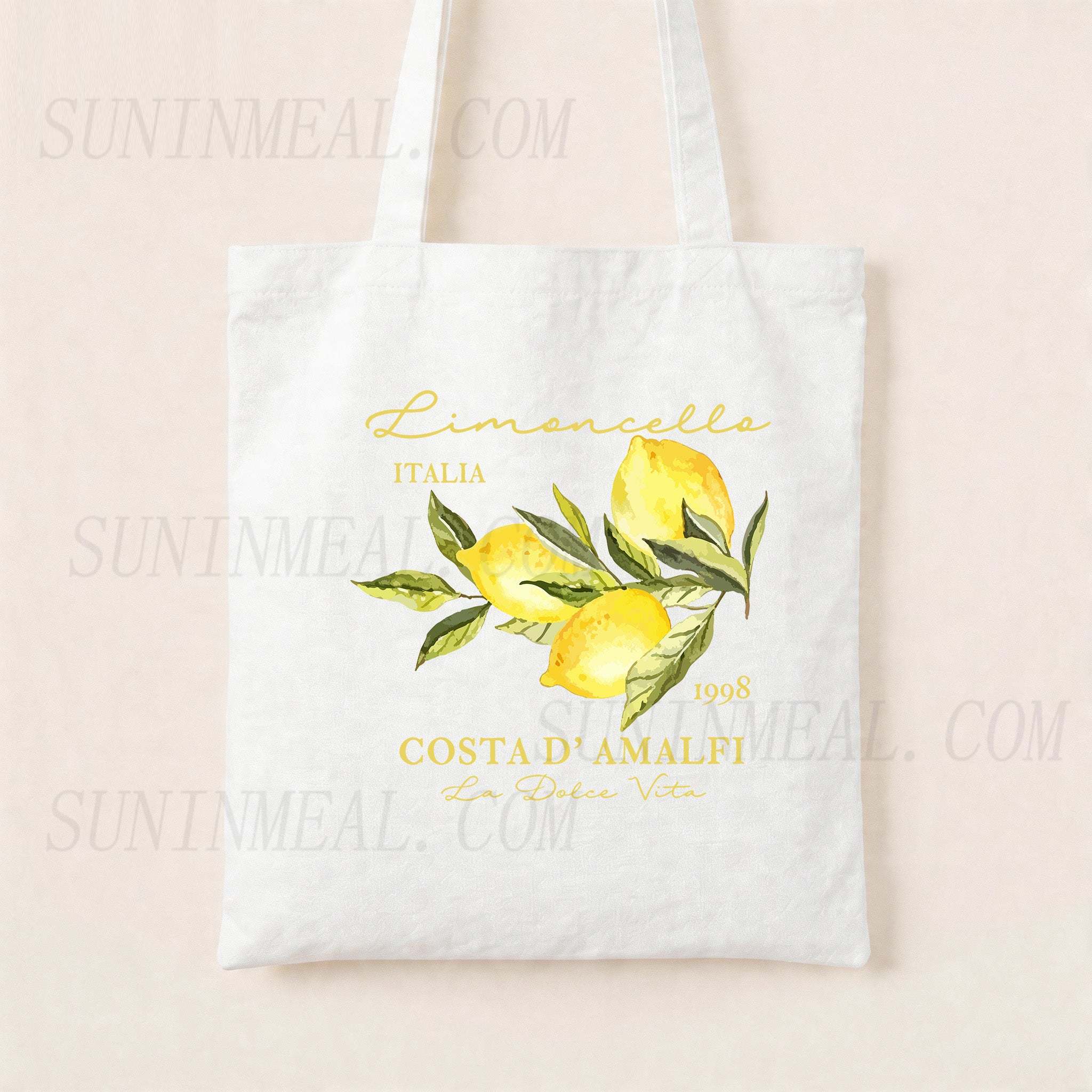 Retro Limoncello La Dolce Vita Canvas Tote Bag