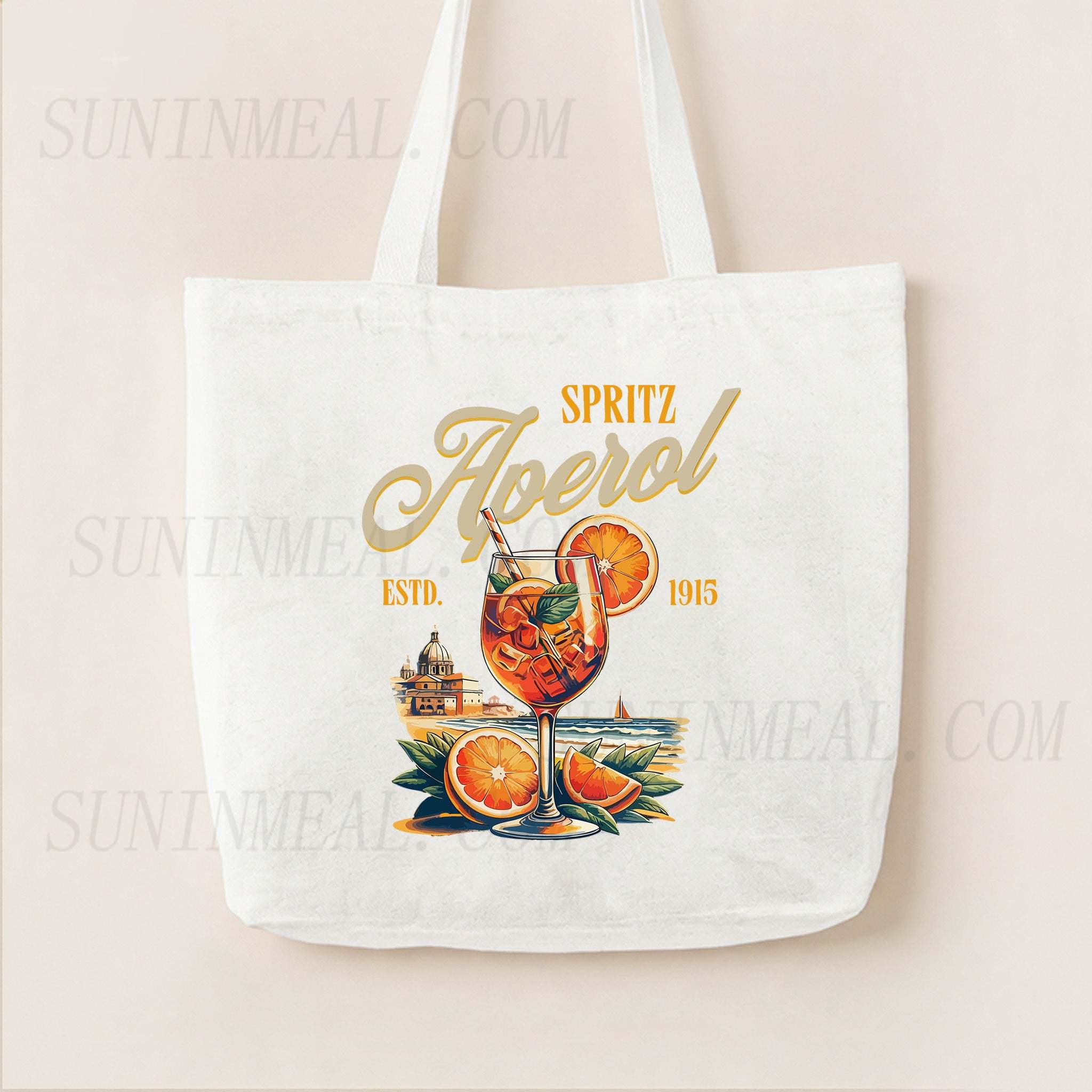 Aperol Cocktail Italian Spritz Canvas Tote Bag