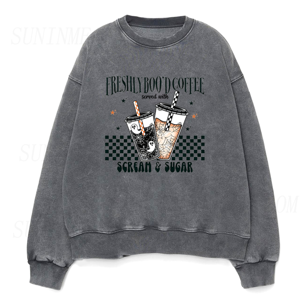 Halloween Freshly Boo'd Coffee Unisex Crewneck Sweatshirt