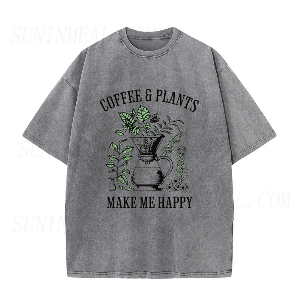 Coffee And Plants Make Me Happy Unisex Tee