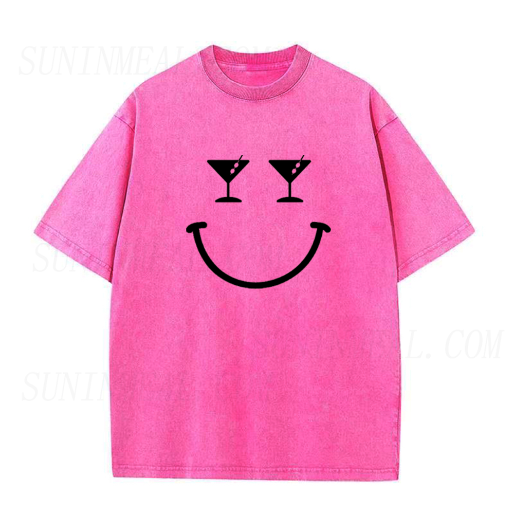 Martini Eyes Smiley Face Unisex Tee