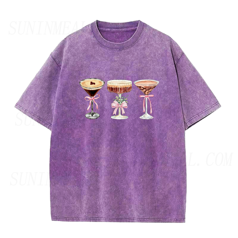 Espresso Martini Pink Bow Glasses Unisex Tee