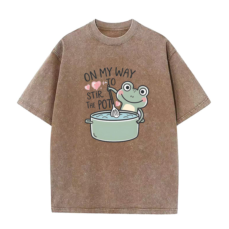 Funny Frog Stirring Pot Unisex Tee