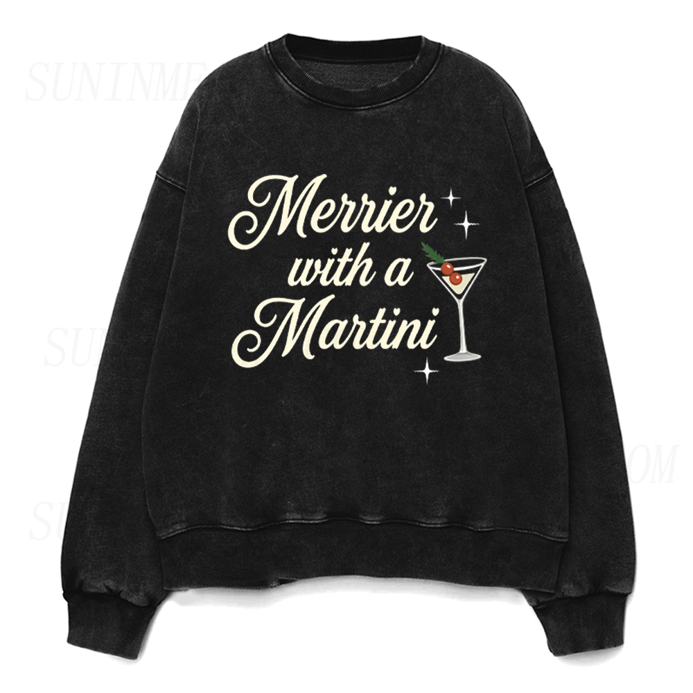 Merrier with A Martini Unisex Crewneck Sweatshirt