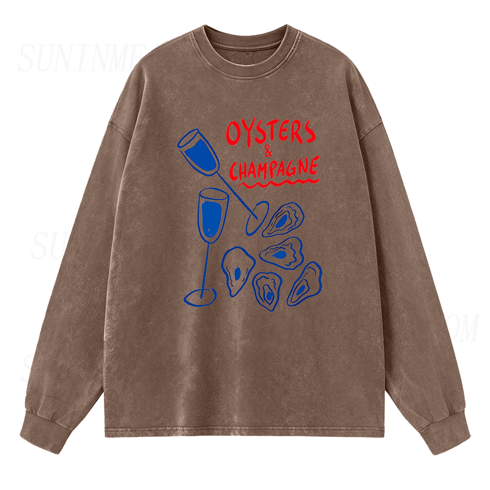 Oysters & Champagne Long Sleeve Unisex Tee