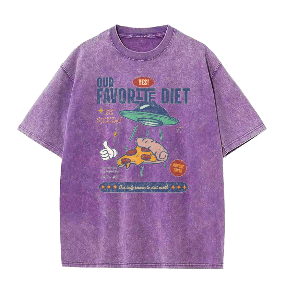 UFO 私たちのお気に入りの食事はピザ ユニセックスTシャツ