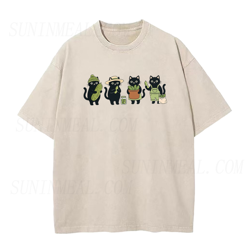 Funny Pickle Cat Unisex Tee