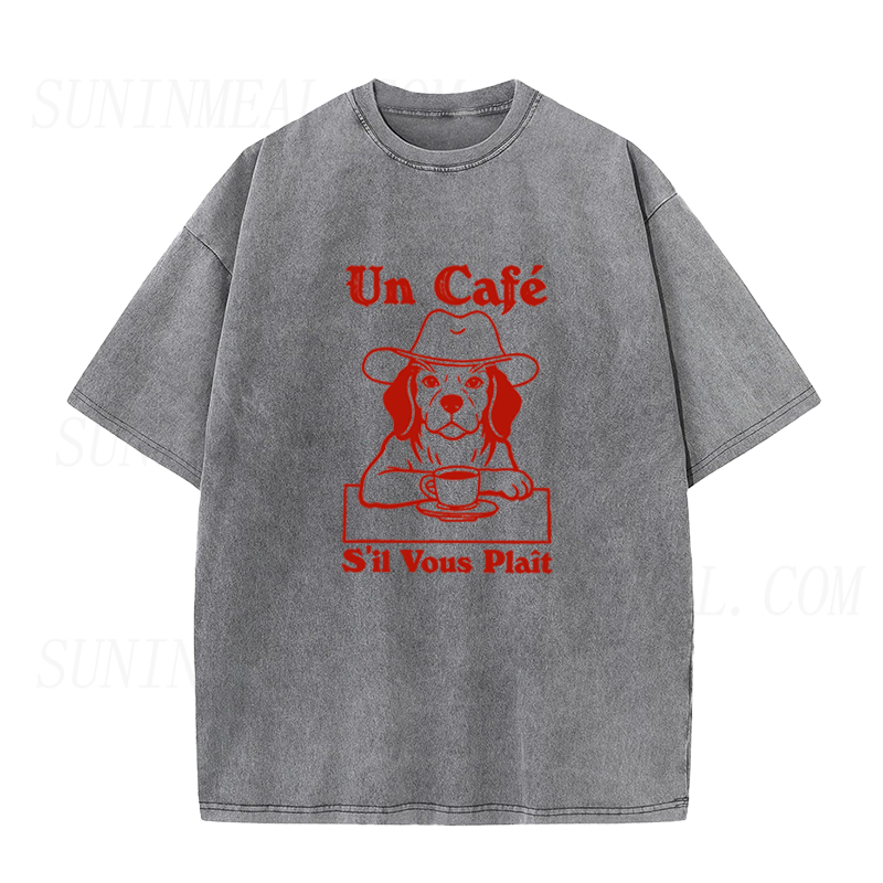 Dog With Coffee Cup Unisex Tee