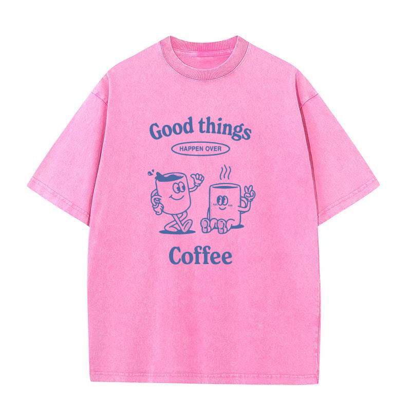 コーヒーバイブスで良いことが起こるユニセックスTシャツ