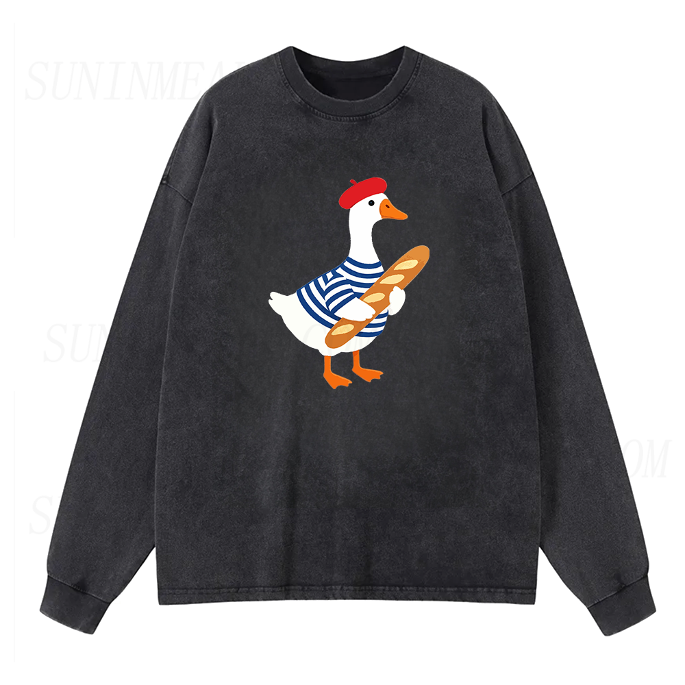 Baguette French Goose Long Sleeve Unisex Tee