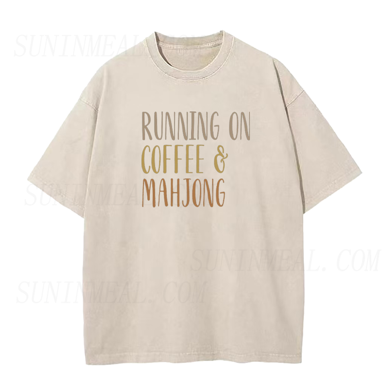 Running on Coffee& Mahjong Unisex Tee