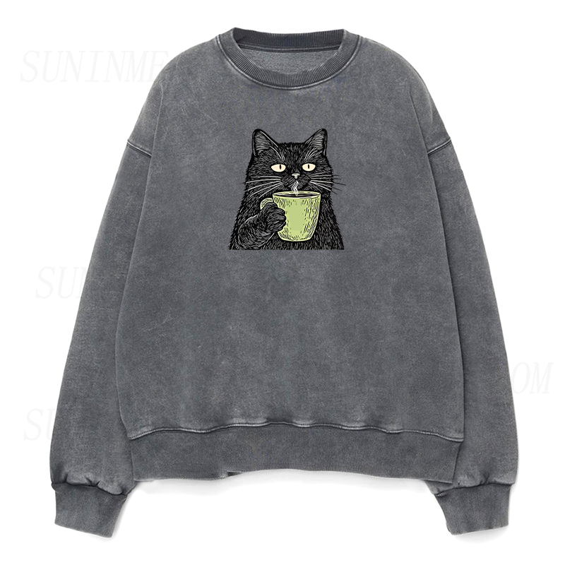 Black Cat Coffee Unisex Crewneck Sweatshirt
