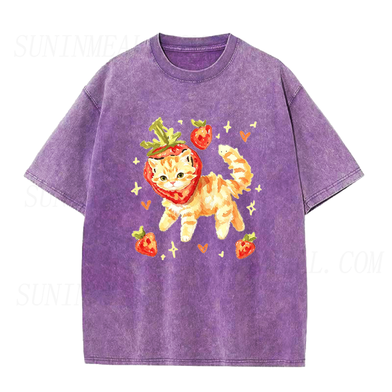 Strawberry Cat Unisex Tee