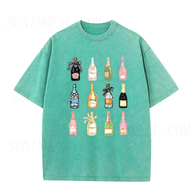 Retro Champagne Bottles Unisex Tee
