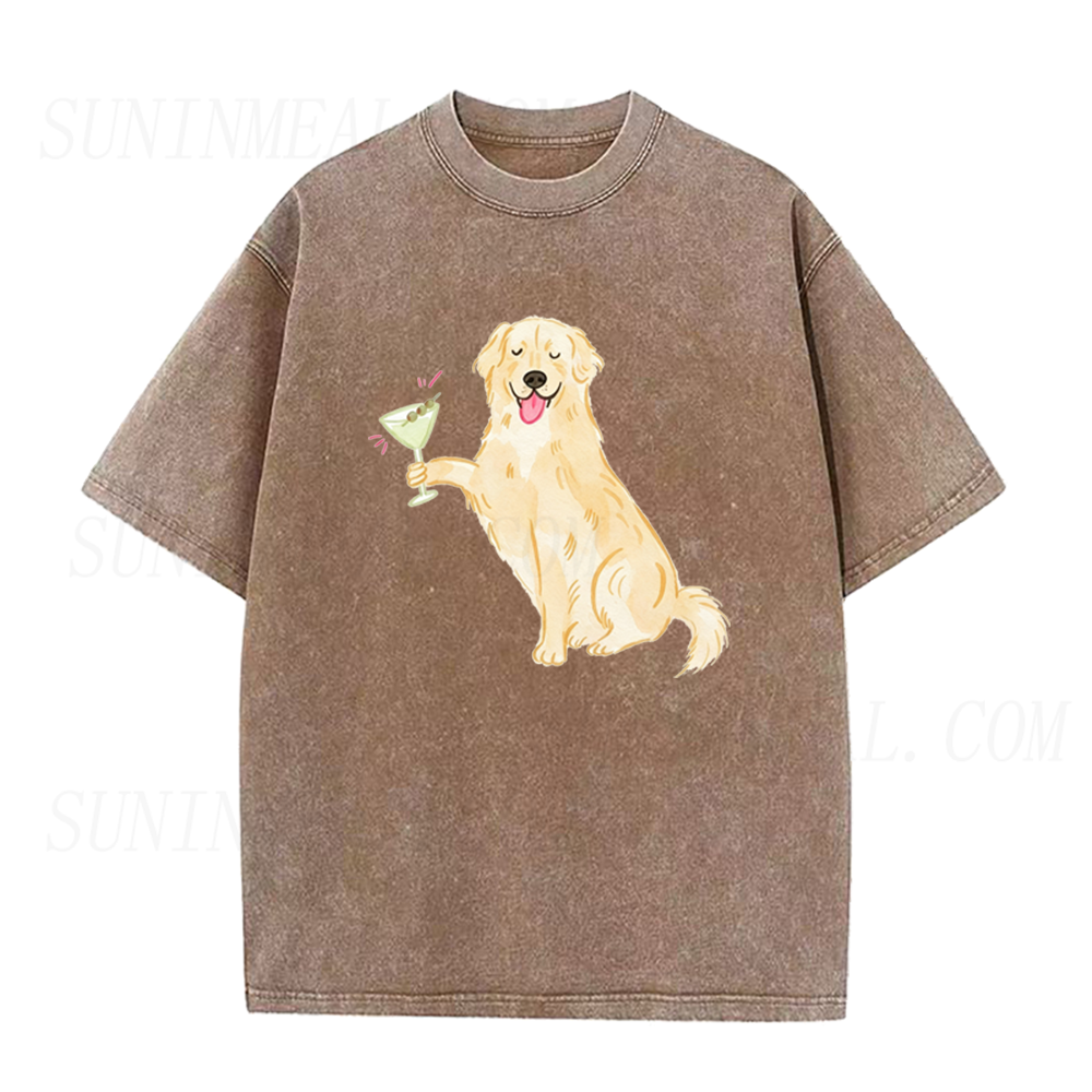 Golden Retriever Martini Unisex Tee