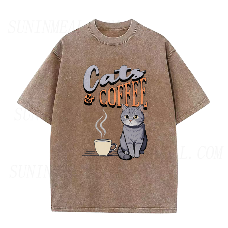 Cats And Coffee Unisex Tee