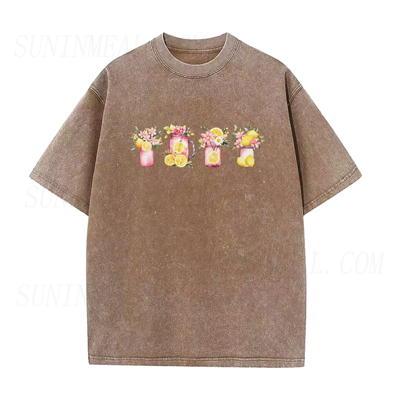 Floral Pink Lemonade Lemon Unisex Tee