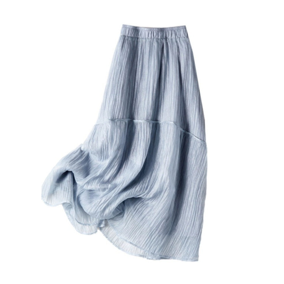 Solid Blue Maxi Skirt