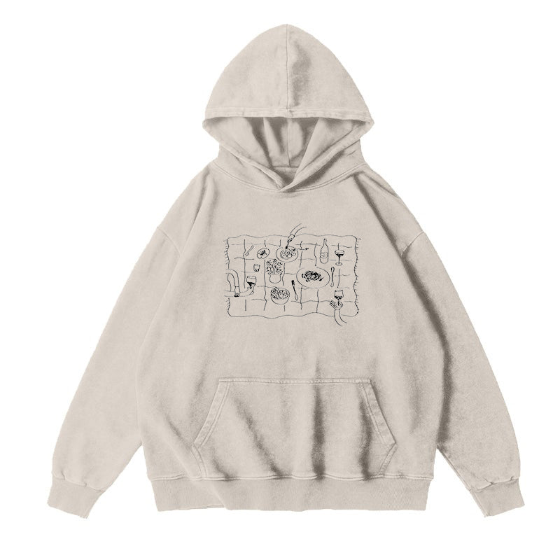 Hand Drawn Whimsical Picnic Unisex Hoodie