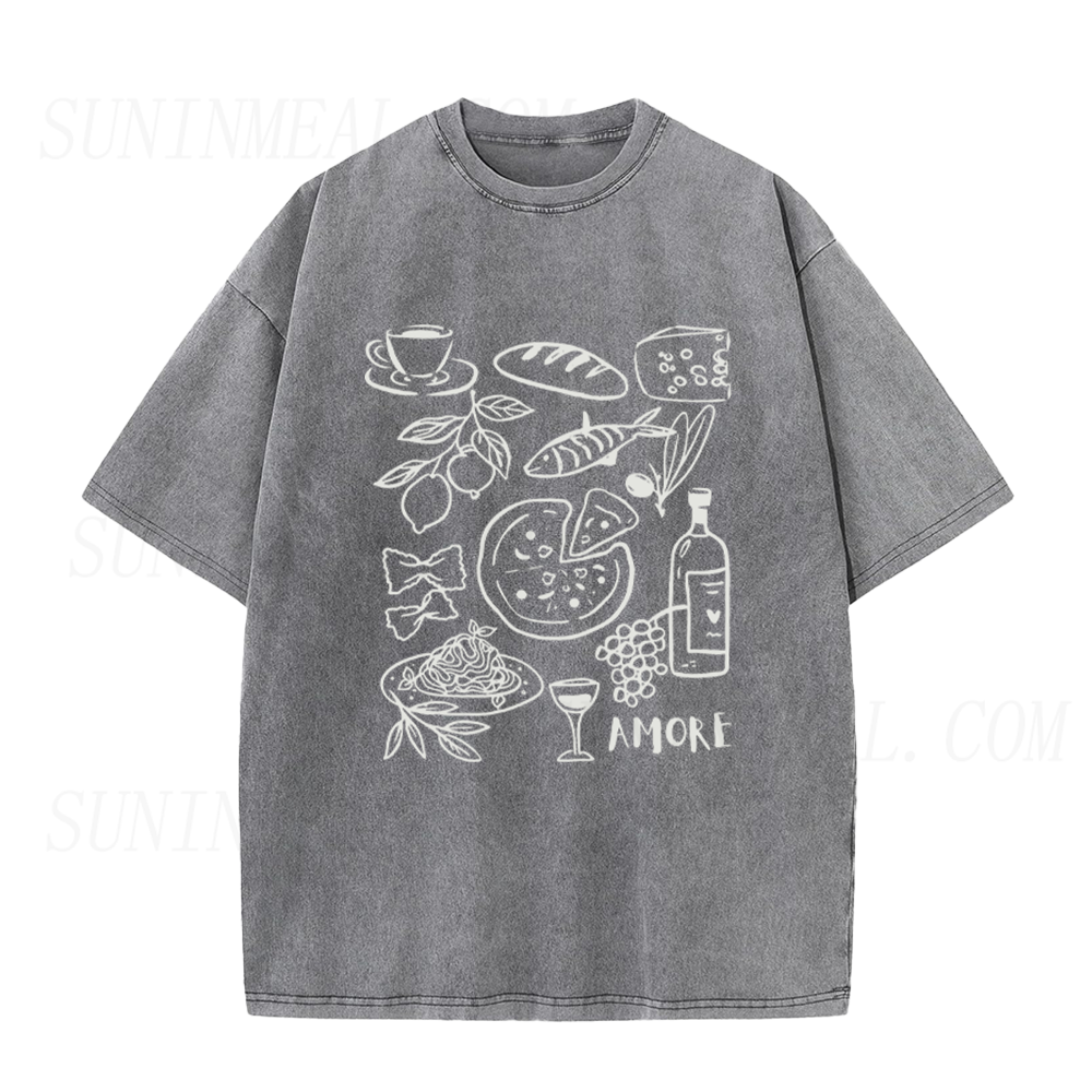Amore Italian Food Sketch Unisex Tee
