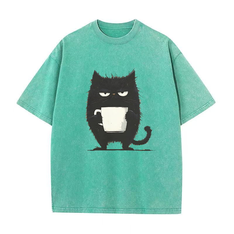 Funny Black Cat Coffee Unisex Tee