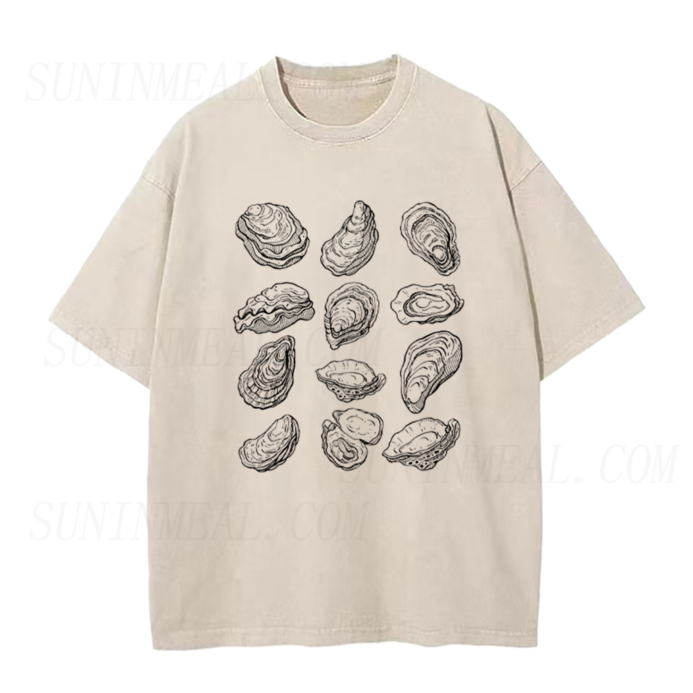 Seafood Oyster Drawing Unisex Tee