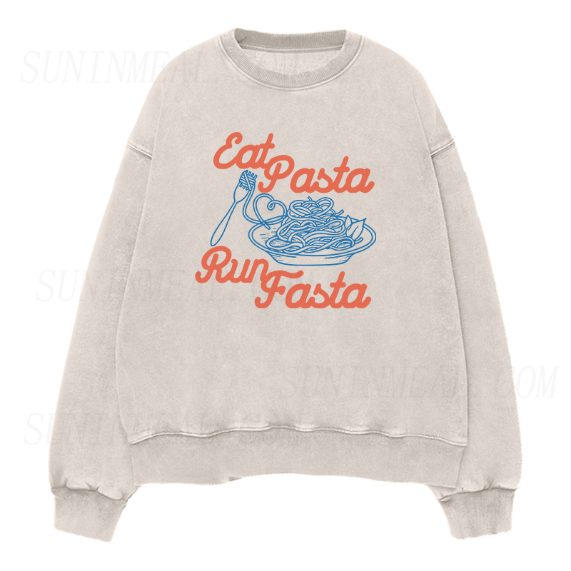 Eat Pasta Run Fasta Unisex Crewneck Sweatshirt