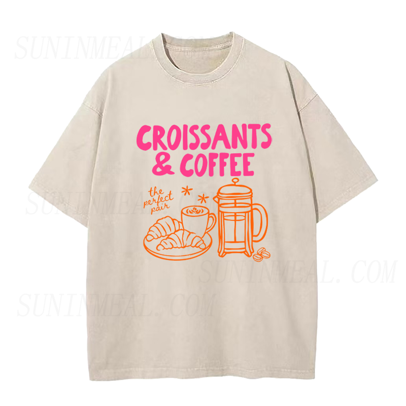 Coffee & Croissant Lover Unisex Tee