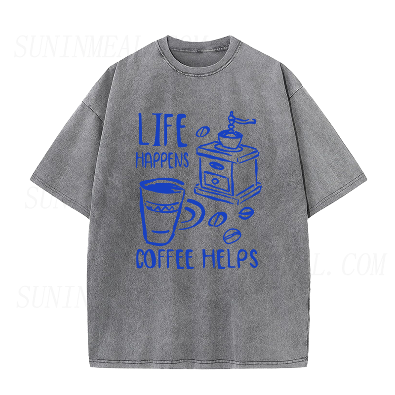 life happens coffee helps Unisex Tee