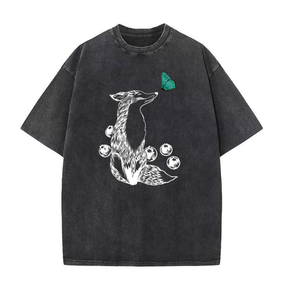 Fox and Butterfly Unisex Tee