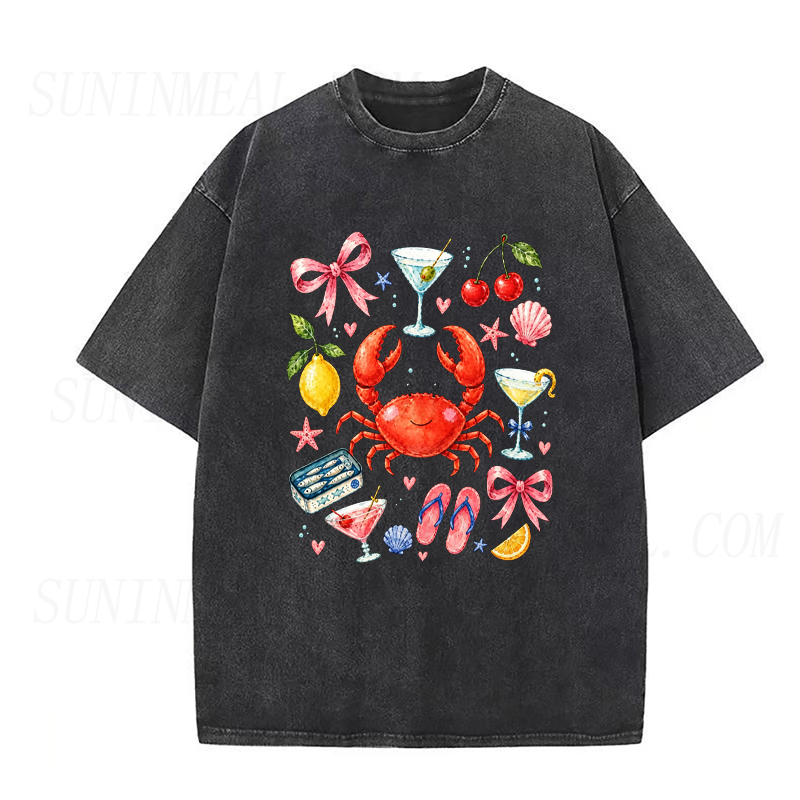 Cocktails & Crabs & Coastal Vibes Unisex Tee