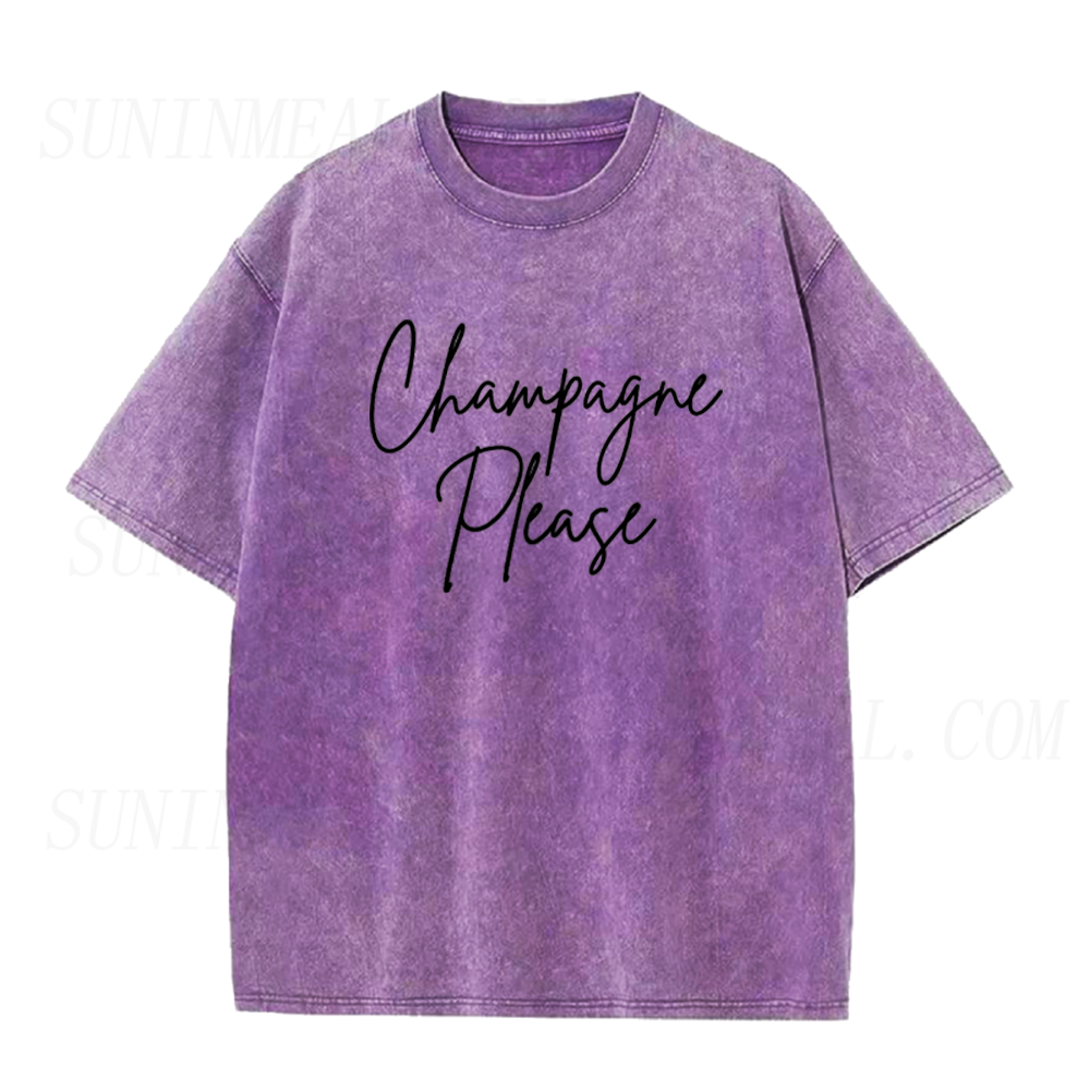Retro Champagne Please Unisex Tee
