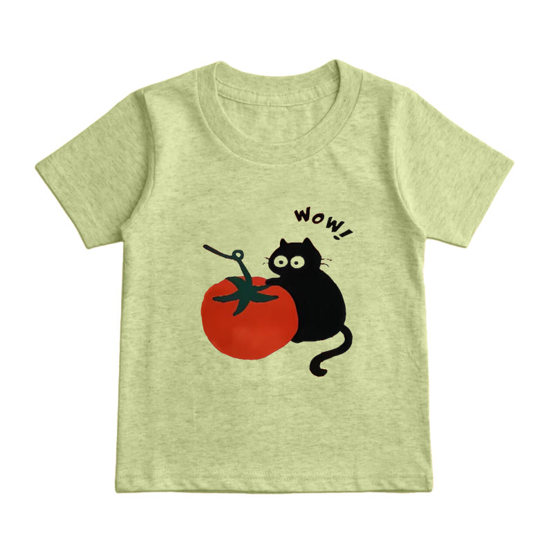 wow tomato cat Kids T-Shirt