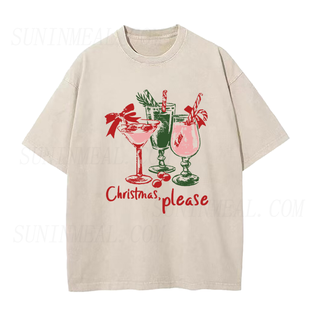 Christmas Please Cocktail Glasses Unisex Tee