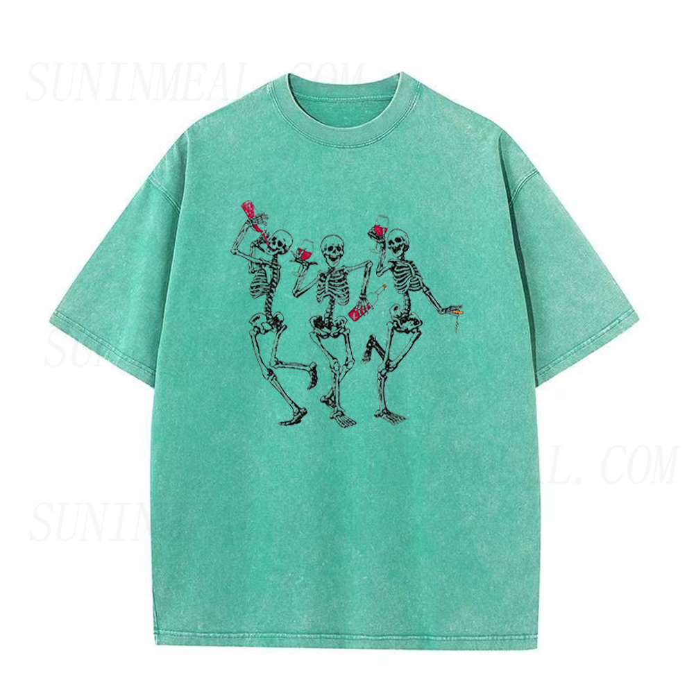 Wine Lover Skeletons Unisex Tee