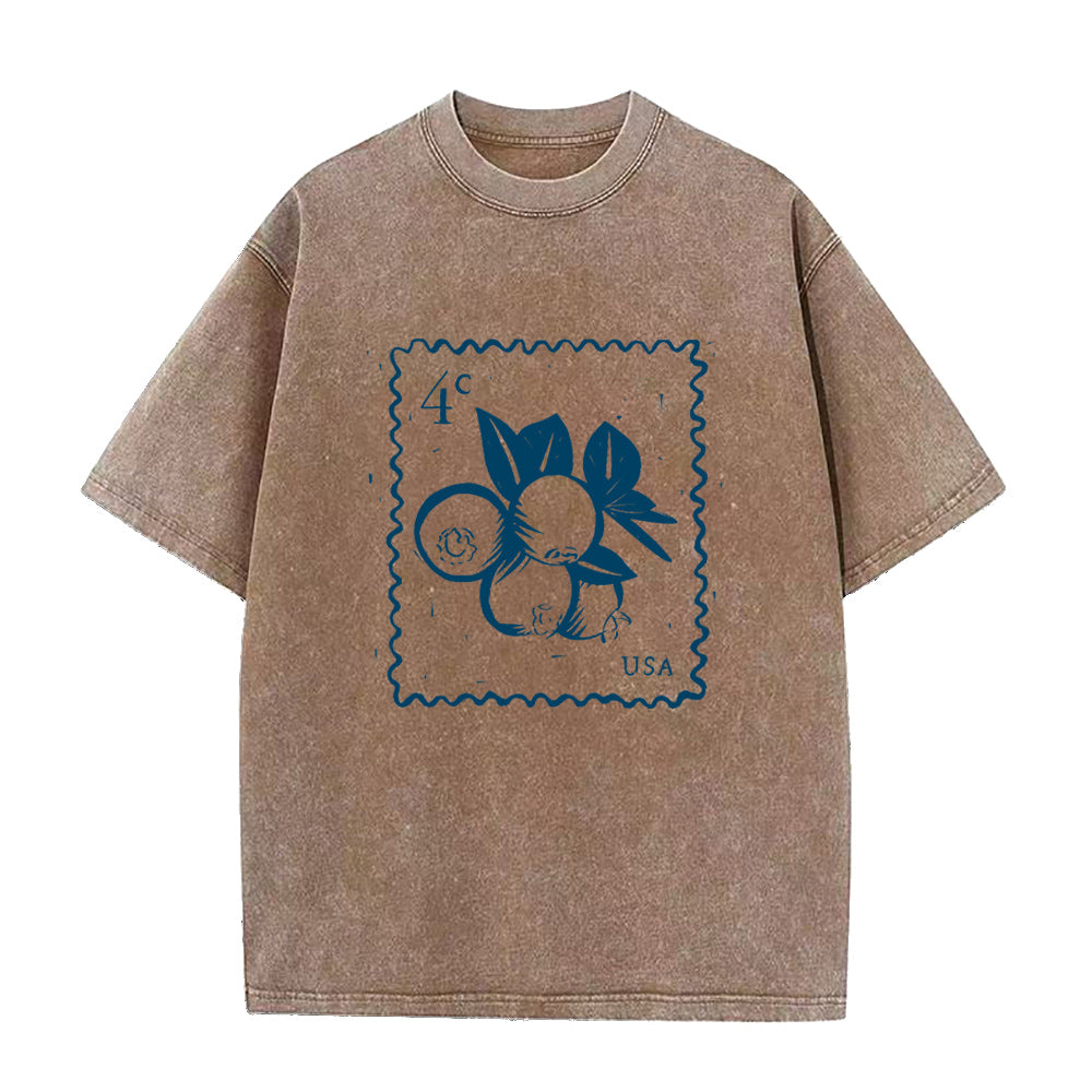 ブルーベリースタンプ ユニセックスTシャツ