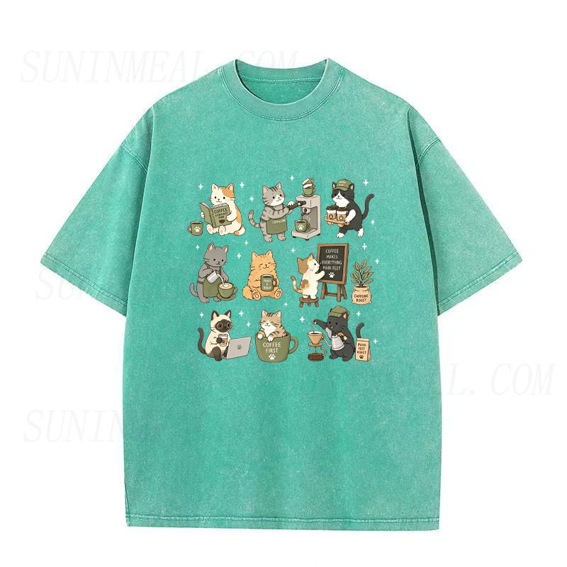 Cute Coffee Cats Unisex Tee