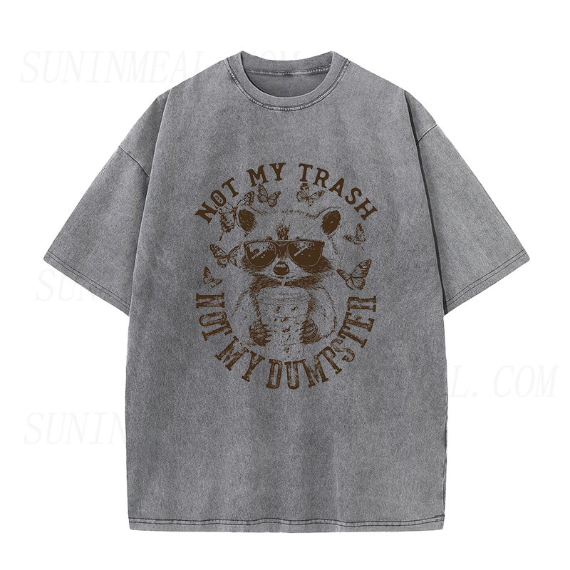 Not My Trash Not My Dumpster Raccoon Iced Coffee Unisex Tee