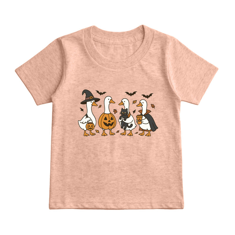 Halloween Ghost Silly Goose Kids T-Shirt
