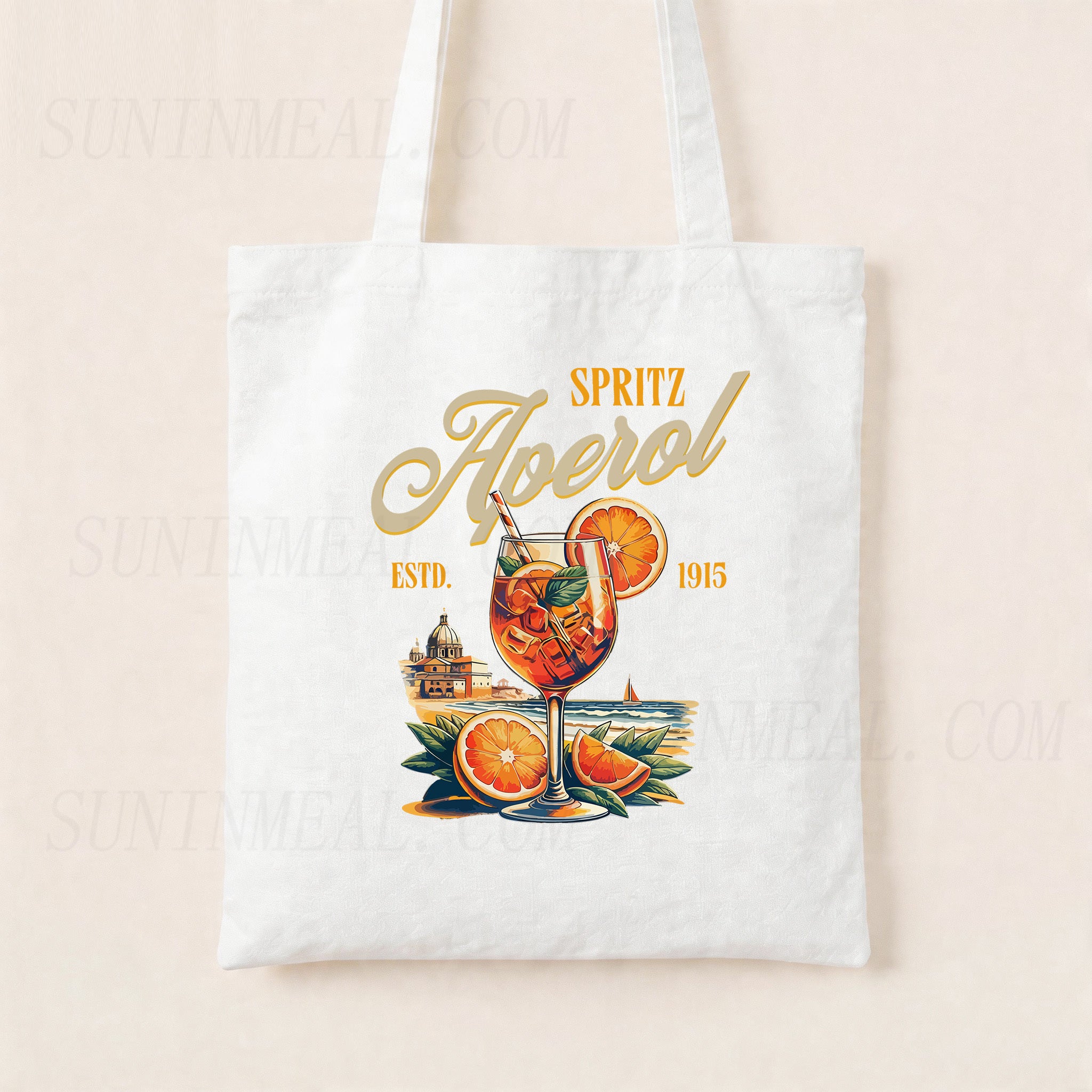 Aperol Cocktail Italian Spritz Canvas Tote Bag