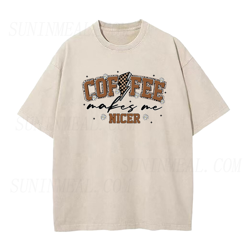 Retro Coffee Makes Me Nicer Unisex Tee