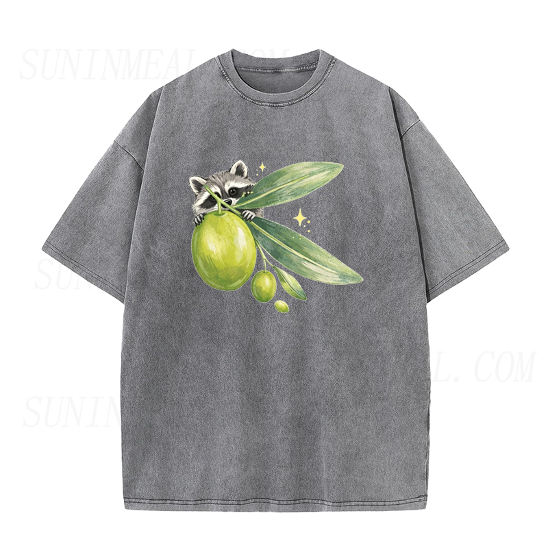Raccoon & Olive Unisex Tee