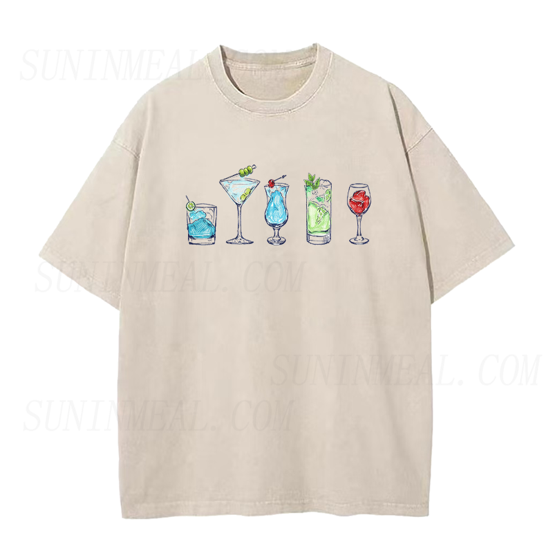Vintage Cocktail Print Unisex Tee
