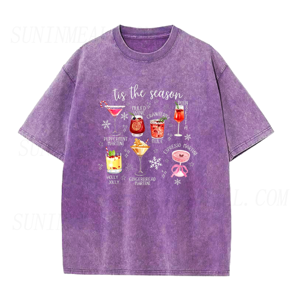 Tis The Season Christmas Holiday Cocktails Unisex Tee
