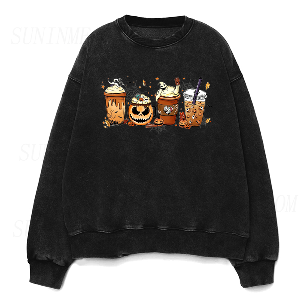 Cute Spooky Coffee Unisex Crewneck Sweatshirt